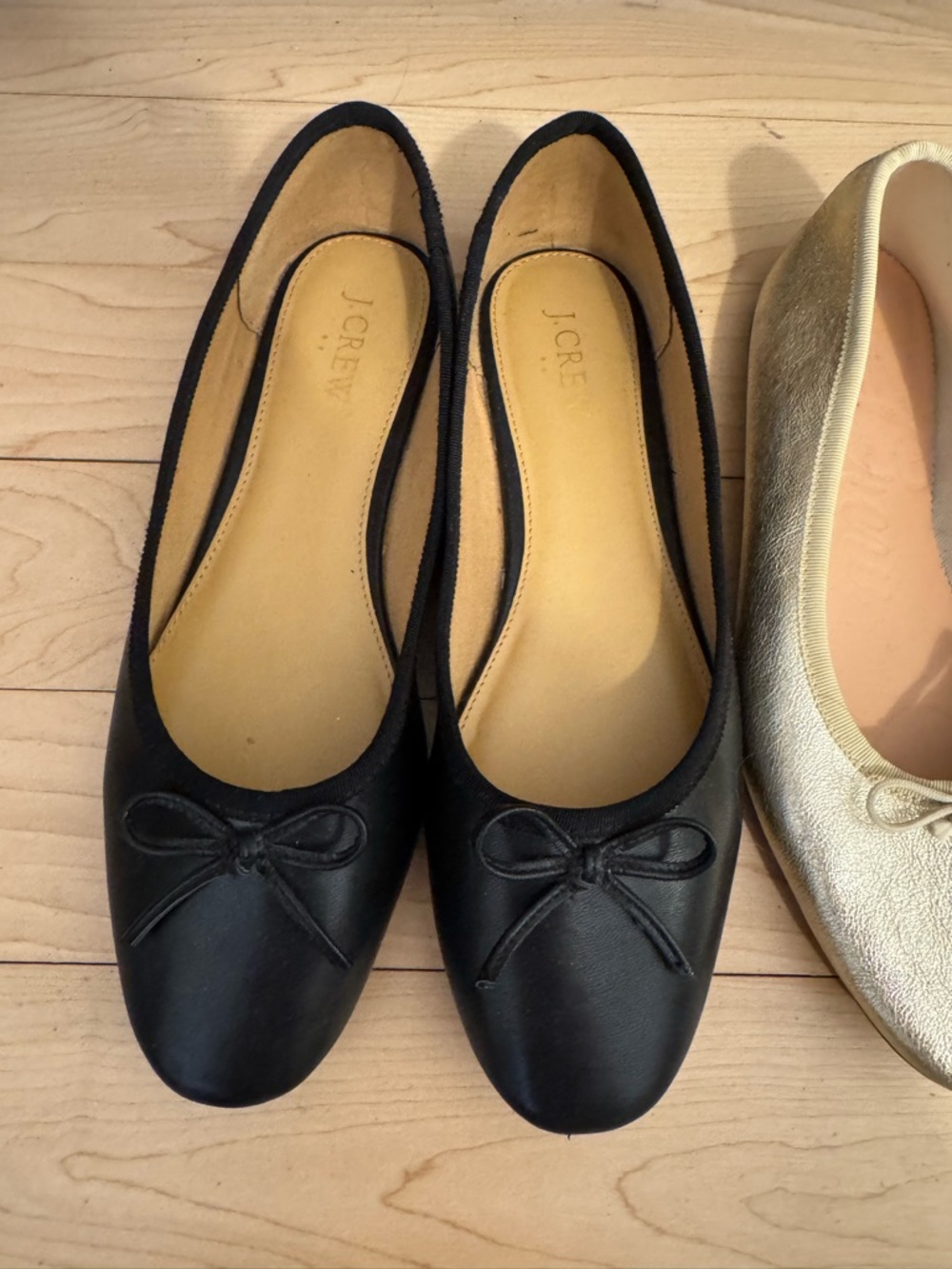 J. Crew Black and metallic ballet flats size 8.5